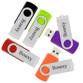 USBフラッシュメモリ 5個セット Bosexy USBフラッシュドライブ 回転式