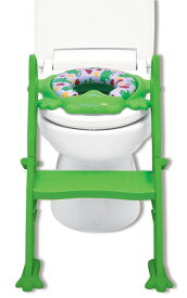 リトルプリンセス かえるのふかふかステップ式トイレトレーナー 幼児用ステップ付補助便座