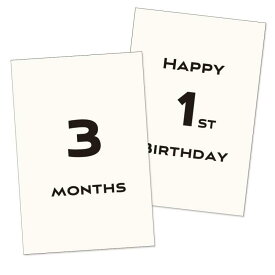 [メイドインたんたん] ベビーマンスリーカード 18枚セット 5歳まで design9 モノクロ 月齢フォト 月齢カード シンプル 成長記録に 記念日 出産祝い