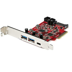 StarTech.com 5ポート増設PCI Expressインターフェースカード／10Gbps USB 3.1 Gen2拡張カード／1x USB Type-C、2x USB Type-A、2x 内部UBSポート（5Gbps）／USB-C対応PCIコントローラ PEXUSB312A1C1H