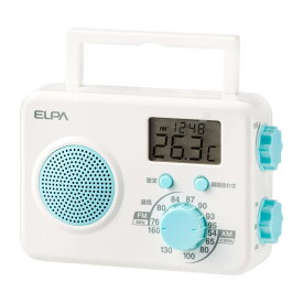 朝日電器 ELPA(エルパ) AM/FMシャワーラジオ 水回りで使える 時計や温度を表示できる液晶画面 ER-W40F