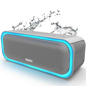 DOSS SoundBox Pro Bluetooth スピーカー ワイヤレス ポータブル 小型スピーカー 20W出力 重低音 ステレオ IPX5防水 ライティング機能 20時間再生 Aux-in TFカード対応 お風呂 アオトドア適用