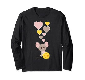 Cute Mouse With Hearts - かわいいマウスでハーツ 長袖Tシャツ