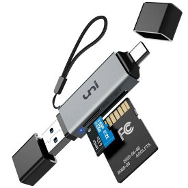 SDカードリーダー USB 3.0 uniAccessories Type-C 2-in-1カードリーダー SD/TF同時読み書き OTG対応 高速転送 iMac、PC、Windows11、Android スマホ 、iPad Pro、ピクセル、MacBook Pro Air、iPhone 15 Pro/Maxに対応