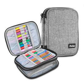 ProCase 裁縫箱 かぎ針収納 編み物 ケース 携帯用 裁縫バッグ（バッグのみ)