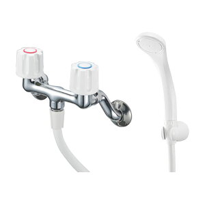 (LINEクーポン有)三栄水栓 SK110-W-13 ツーバルブシャワー混合栓(共用形) SANEI