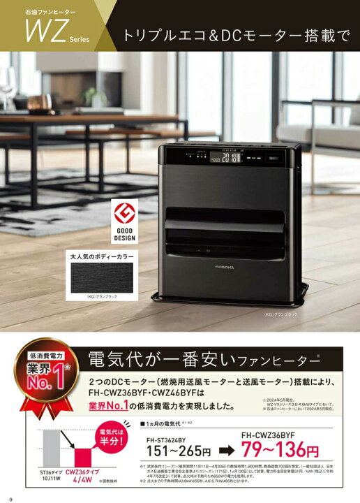 楽天市場】(LINEクーポン有)コロナ FH-CWZ46BYF(KG) 石油ファン 