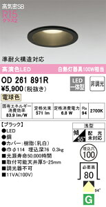 (LINEクーポン有)オーデリック OD261891R ダウンライト LED一体型 電球色 非調光 高気密遮音SB形 ODELIC