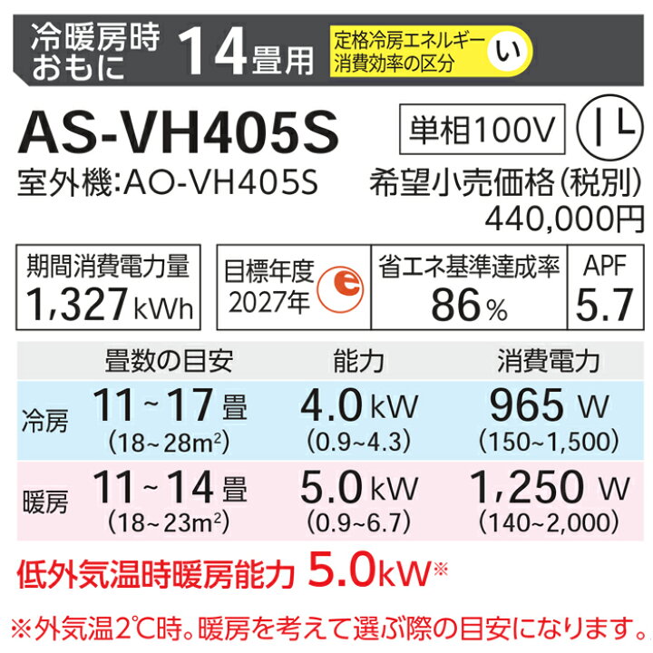 楽天市場】(LINEクーポン有)富士通ゼネラル AS-VH405S-W ルーム 