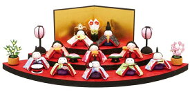 (LINEクーポン有)リュウコドウ 雛人形 扇面三段わらべ雛 10人揃い 日本製 ひな 祭り まつり かわいい おしゃれ 001-0344