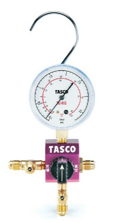 (3/10は抽選で100％ポイント還元+スーパーSALE期間中P２倍)タスコ TASCO TA123CV-2 ボールバルブ式シングルゲージマニホールドキット バルブ付チャージホース仕様：住設と電材の洛電マート