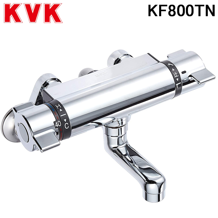 (最大500円オフクーポン配布中)(送料無料) KVK KF800TN サーモスタット式シャワー(80mmパイプ付) 水栓 ケーブイケー