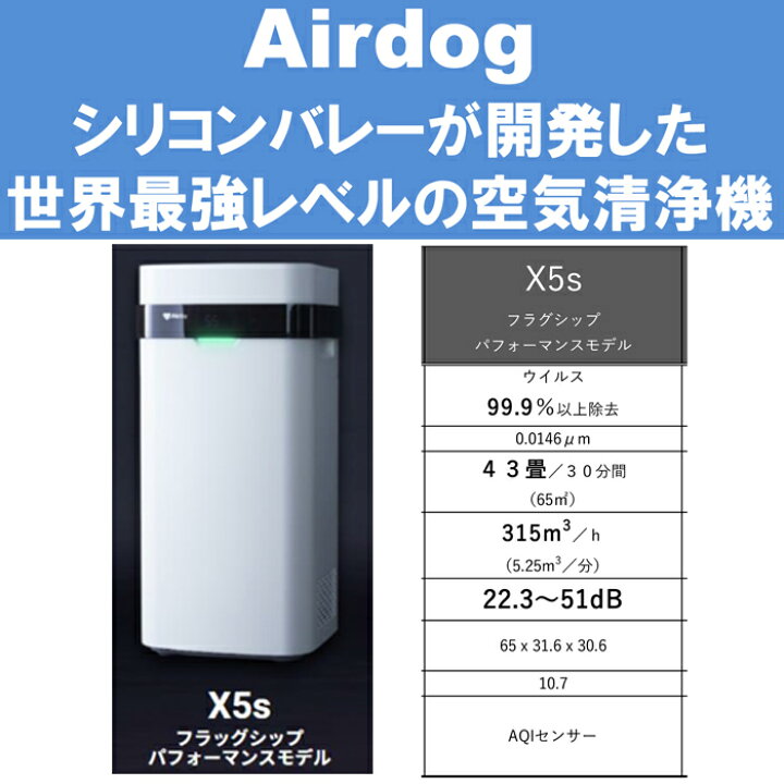 楽天市場】(LINEクーポン有)Airdog エアードッグ X5s 空気清浄機 正規 