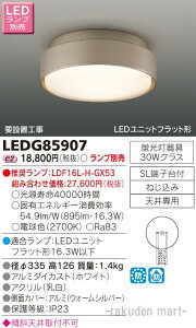 (LINEクーポン有)(送料無料)東芝ライテック LEDG85907 LEDアウトドアシーリングランプ別売