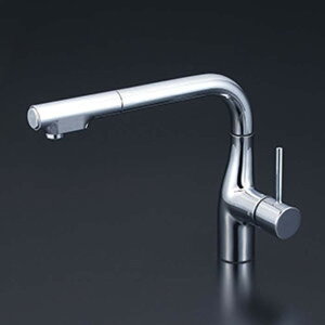 (LINEクーポン有)(送料無料) KVK KM6101ECHS シングルシャワー付混合栓 撥水(代引不可)