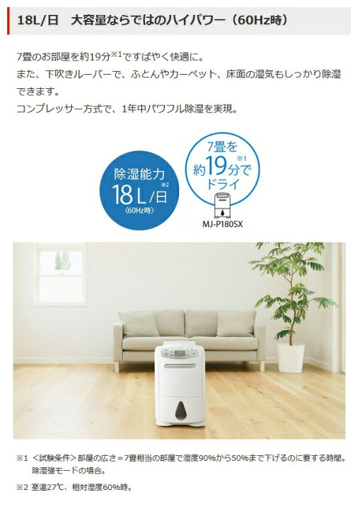 楽天市場】(3/25は抽選で100％P還元)三菱電機 MJ-P180SX-W 衣類乾燥 