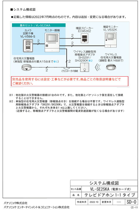 楽天市場】(最大400円引クーポン有)パナソニック VL-SE25KA テレビ 
