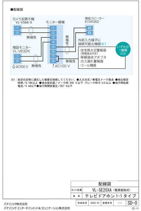楽天市場】(LINEクーポン有)パナソニック VL-SE25XA テレビドアホン 1 