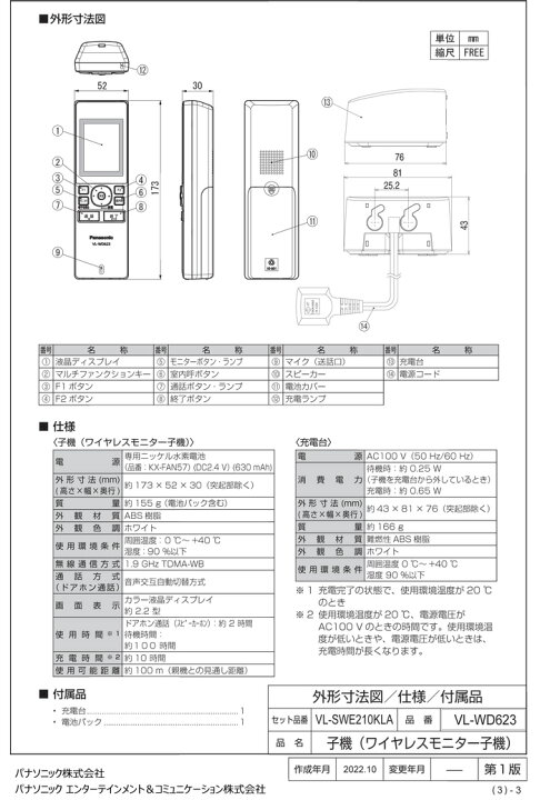楽天市場】(最大400円引クーポン有)パナソニック VL-SWE210KLA 