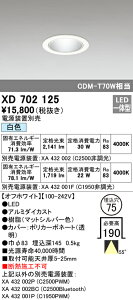 (LINEクーポン有)(送料無料) ODELIC XD702125 ダウンライト LED一体型 白色 M形(一般形) オーデリック