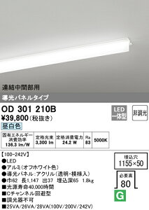 (LINEクーポン有)(送料無料) ODELIC OD301210B ベースライト LED一体型 昼白色 非調光 オーデリック