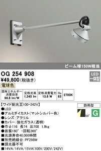(LINEクーポン有)(送料無料) オーデリック OG254908 エクステリアライト LED一体型 電球色