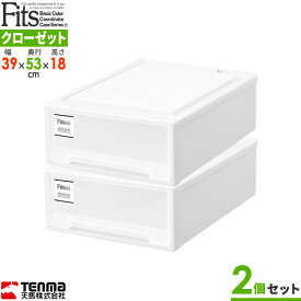 収納ケース Fits フィッツケース モノ クローゼット S-53 ホワイト 2個組 ｜ プラスチック 引き出し 収納ボックス 衣装ケース 押入れ収納 積み重ね ウォークインクローゼット スタッキング 白