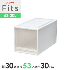 収納ケース Fits フィッツケースクローゼット 幅30×奥行53×高さ30cm ホワイトクリア 53-30L | プラスチック 引き出し 収納ボックス 衣装ケース 押入れ収納 積み重ね スタッキング