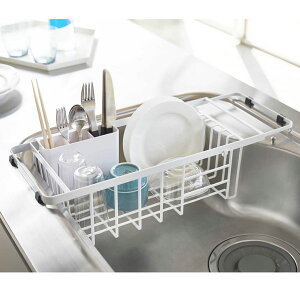 山崎実業 水切りラック tower タワー 伸縮 水切り ワイヤー バスケット ホワイト 3492 | 水切りバスケット 食器 洗い