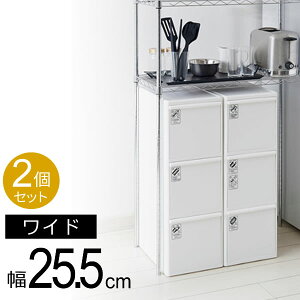 ゴミ箱 分別引き出しステーション ワイド 3段 ホワイト 2個セット BW-3 | ごみばこ ダストボックス 分別 ワイド