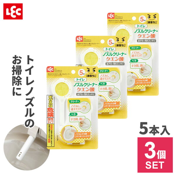 激落ちくん GN クエン酸 ノズル クリーナー 5本入 ×3個セット B00419 ｜ 洋式 トイレ掃除 温水洗浄便座 ウォシュレット シャワートイレ 便座 便器 ビデ おしり 使い切り 使い捨て 5本入り メール便 1000円ポッキリ 送料無料