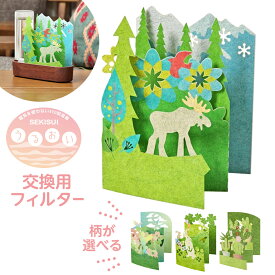 交換用 フィルター セキスイ ECO加湿器うるおい交換フィルター 柄が選べる: 小鳥 / うさぎ / サボテン / エルク ｜ 替え フィルタ 専用 スペア 電源不要 ペーパー 紙 卓上 オフィス 小型 デスク テーブル 周り 寝室 おしゃれ かわいい メール便 送料無料