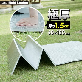 レジャーシート アルミ 折りたたみ式 極厚 レジャーマット 幅60×長さ180×厚さ1.5cm U-P968 ｜ 厚手 銀マット 折りたたみ クッション レジャーシート 敷物 ピクニック キャンプ マット