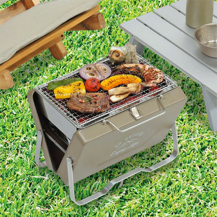 Amazon | 【Amazon.co.jp 限定】 キャプテンスタッグ(CAPTAIN STAG) バーベキューコンロ グリル 焚火台 V型  スマートグリル ミニ Type2 ステンレス製 アミ/ゴトク各2枚付き 収納バッグ付き UG-87 シルバー | キャプテンスタッグ(CAPTAIN  ... 【Amazon.co.jp 限定 ...