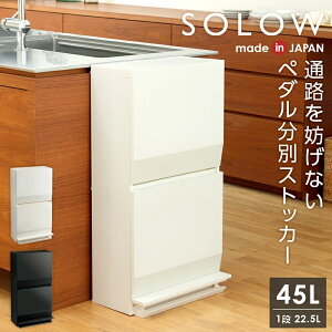 �S�~�� SOLOW �\���E �ʘH�Ŏg����y�_�����ʃX�g�b�J�[2�i 45L �z���C�g/�u���b�N �b ���ݔ� ���ʃS�~�� �_�X�g�{�b�N�X ���^ �ʘH�ɂ����� �y�_���� ������� 45���b�g�� �L���X�^�[�t��
