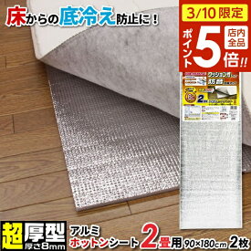 【3/10 全品ポイント5倍】超厚型 アルミホットンマット 2畳用（90×180cm 2枚） 2枚入 SX-034 ｜ 8mm厚 床 冷気 防ぐ 保温 炬燵 下 コタツ ホットカーペット 敷く 底冷え 防止 断熱 経済的 寒さ対策 敷物