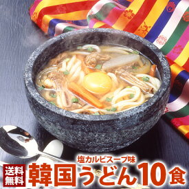 韓国うどん塩カルビスープ味10食セット 常温便・冷蔵便・冷凍便可 【送料無料】／プロが選ぶ業務用・麺は1玉170gで食べ応え満点！ギフト 中元 歳暮 韓国料理 お取り寄せ 韓国 麺 スープ ウドン