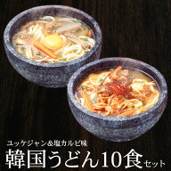 韓国うどん10食セット（塩カルビスープ味×5食、ユッケジャンスープ味×5食）常温便・冷蔵便・冷凍便可【…