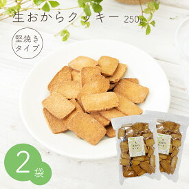 生おからクッキー 堅焼き 500g (250g×2袋) 送料無料 おから 豆乳 大豆 クッキー 卵不使用 牛乳不使用 ダイエット たんぱく質 固焼き