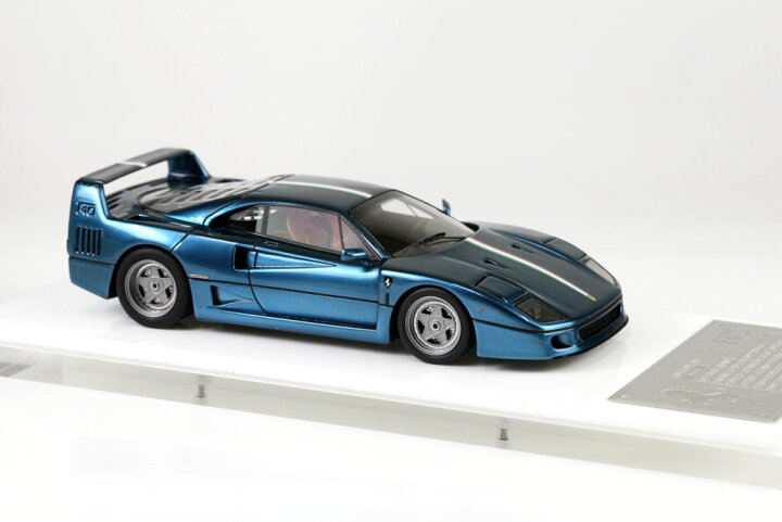 楽天市場】SCM Model 1/43 フェラーリ F40 クローム ミラージュブルー 
