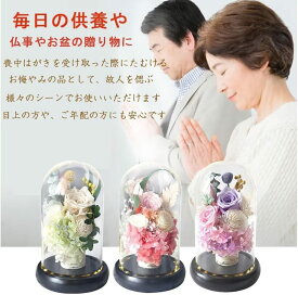 先行 お悔やみ プリザーブドフラワー 仏花 お供え花 枯れないお花 供花 お花 仏壇 手元供養 一周忌 四十九日 命日 初七日 仏壇 お盆 新盆 初盆 お彼岸 法事 ペット ガラスドーム ブリザードフラワー 仏花ドーム永咲