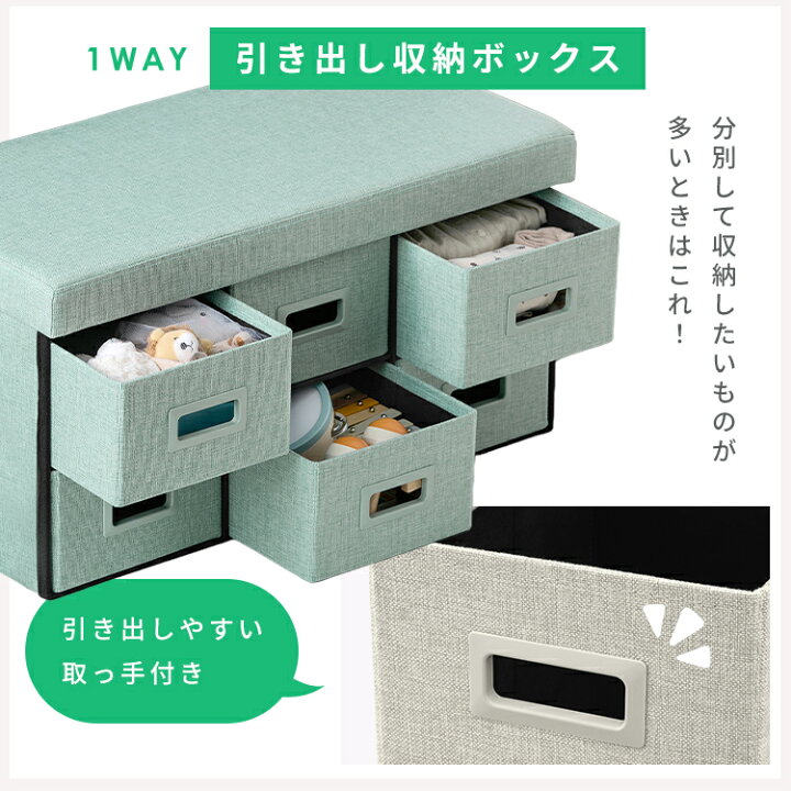 楽天市場】収納ボックス スツール オットマン 折りたたみスツール 