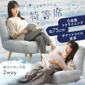 ソファ 座椅子 リクライニング おしゃれ 北欧 ロータイプ リクライニングチェア 高座椅子 ポケットコイル ソファー 一人用 ソファ 一人掛け 脚 取り外し 2way 一人暮らし アイリスオーヤマ ポケットコイルソファ WPCSー1S *[RNG]