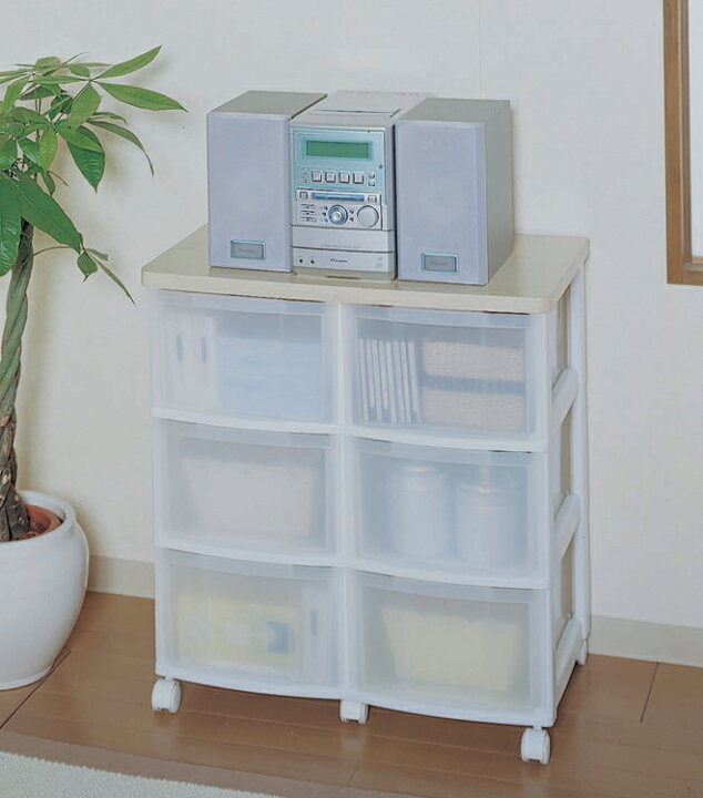 楽天市場】【2個セット】 チェスト キャスター付き 完成品 3段 2列 