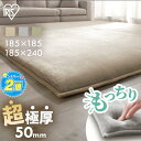 ラグ 2畳 185 185 3畳 185 240 おしゃれ リビング 北欧 オールシーズン 厚手 滑り止め ラグマット カーペット 床暖房対応 防音 ホットカーペット対応 極厚 50mm 5cm らぐ カーペット 極厚 アイリスオーヤマ ラクッションラグ ACRMG *