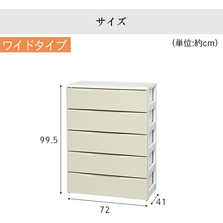 楽天市場】チェスト 5段 幅72cm COD-725 ワイド アイリスオーヤマ 