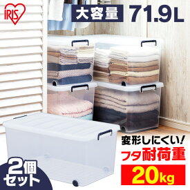 [期間限定15％OFF]【2個セット】収納ボックス キャスター付き 収納ケース 衣類収納ボックス 衣類収納 衣装ケース クローゼット 押入れ 押し入れ 押入れ収納 押し入れ収納 プラスチック 洋服 服 収納 透明 引き出し リビング アイリスオーヤマ タフキャリー TFC-390[2406SO]