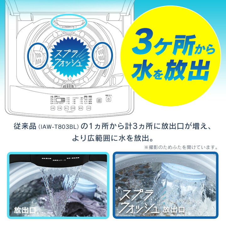 楽天市場】洗濯機 8kg 一人暮らし アイリスオーヤマ ブラック IAW 