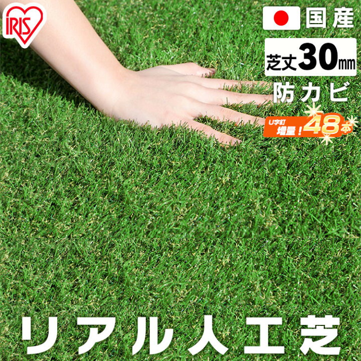 楽天市場】人工芝 ロール 2m×10m 芝丈30mm IP-30210 U字ピン48本  