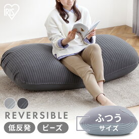 ビーズクッション おしゃれ シンプル 一人暮らし リバーシブルビーズクッション RBC-2P クッション ビーズ ビーズクッション 低反発 リバーシブル 洗えるカバー ロング 大きい ビッグ ポケット付き ソファクッション フロアクッション アイリスオーヤマ